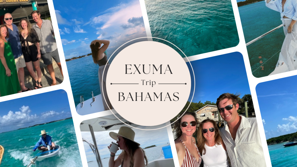 patchwork of images from exuma bahamas vacation