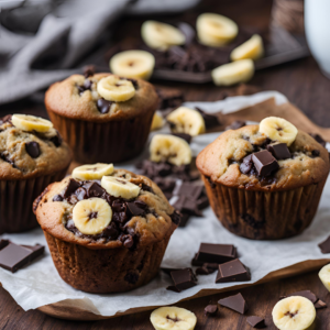 banana dark chocolate muffins