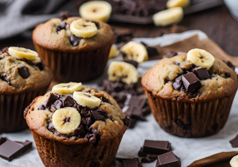 banana dark chocolate muffins